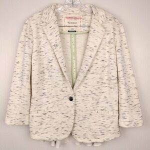Anthropologie Cream Blazer Textured Knit Jacket